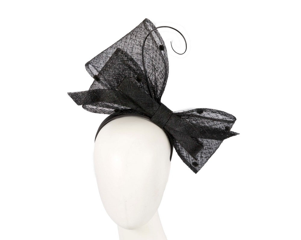 Black sinamay bow fascinator by Max Alexander